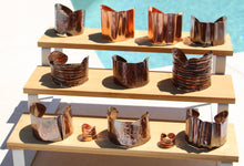 Load image into Gallery viewer, Shiny Fold-Formed Copper Cuff Bracelet Hand Stamped with LOVE