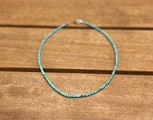 Load image into Gallery viewer, Sky Blue Dainty Turquoise Beaded Choker Necklace Throat Chakra "Voice of Truth"