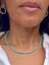 Load image into Gallery viewer, Sky Blue Dainty Turquoise Beaded Choker Necklace Throat Chakra "Voice of Truth"