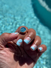 Load image into Gallery viewer, Round Electric Blue Chalcedony Gold Ring