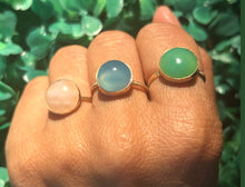 Load image into Gallery viewer, Green Round Chrysoprase Chalcedony Gold Ring